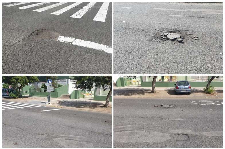 Imágenes de la calle de Manuel Alemán  Álamo a la altura del Colegio Montiano Placeres